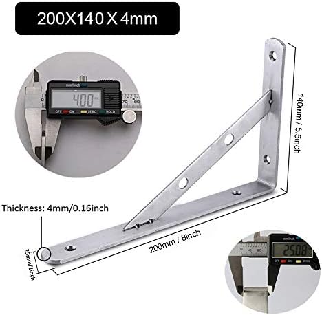 Deezio Heavy Duty Stainless Steel L Brackets Floating Shelves Wall Mount