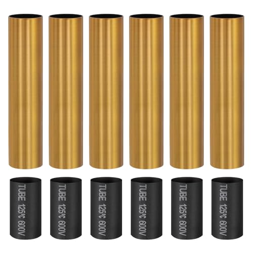 PATIKIL 4 Tall Candle Covers Sleeves 6Pcs Gold Bronze