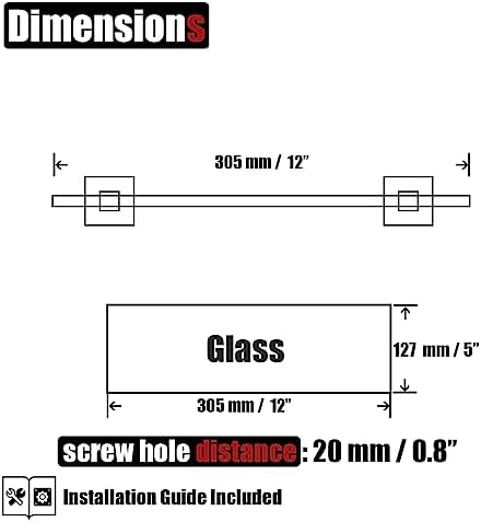 JQK Floating Tempered Glass Shower Shelf 2 Pack