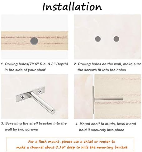 6Pcs 3 Inch Invisible Floating Shelf Brackets