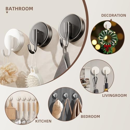 2 Pack Suction Cup Robe Hook Towel Hanger for Bathroom Glass Window