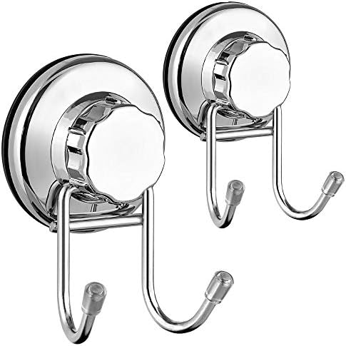 SANNO Double Suction Hooks for Walls Towel Robe Bath Coat 2 Pack