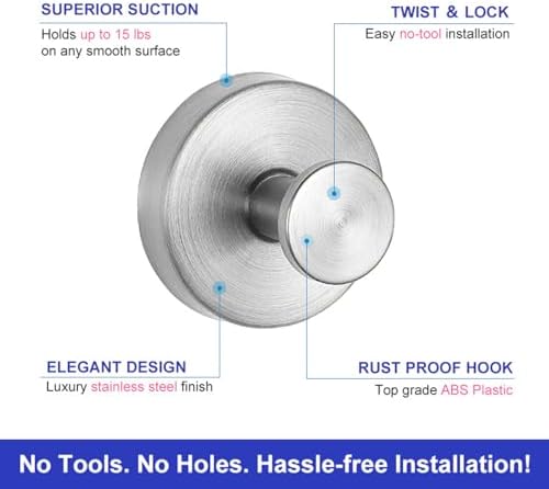 No Drill Suction Cup Hooks for Glass Window