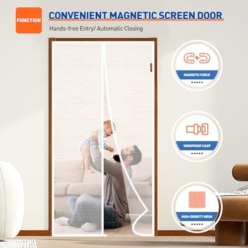 MAGZO Magnetic Screen Door 36 x 96 Inch Fit