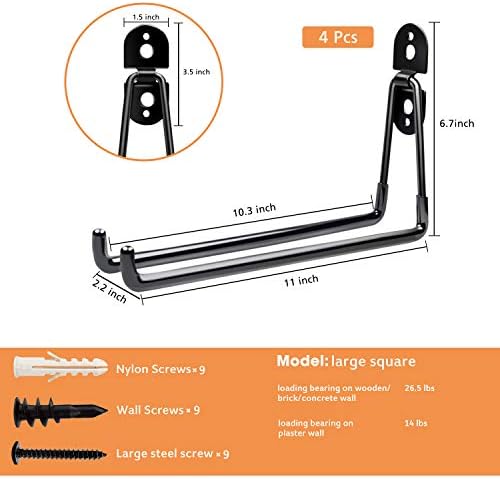 Heevir Garage Hooks Heavy Duty 4 Pack 11 Inch Storage Hangers