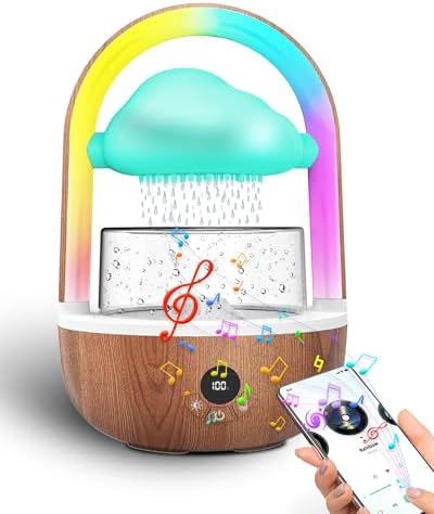 Weljoy Rainbow Rain Cloud Lamp with Water Sounds and Aromatherapy