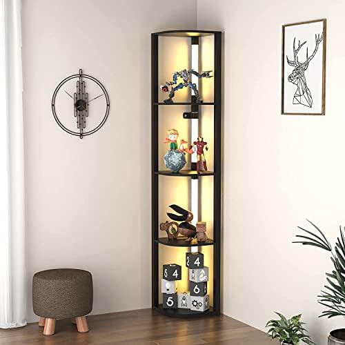 VTRIN 5-Tier Corner Shelf with LED Light