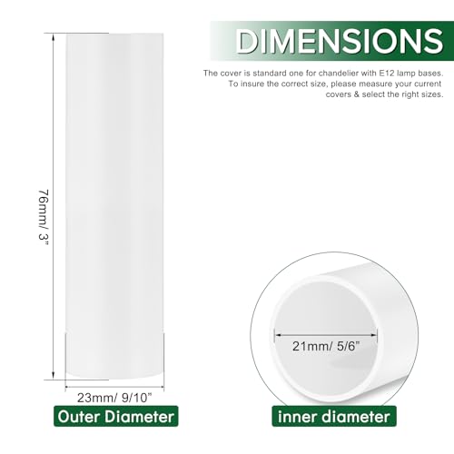 3 Inch White Plastic Candle Covers Set of 6