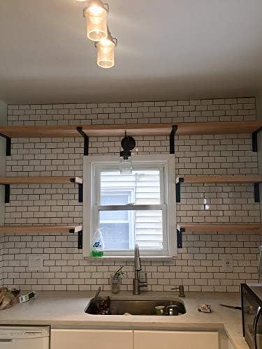 My Rustic 1125 Inch Black Shelf Brackets 6 Pack
