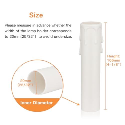 Helunsi 4 Inch Chandelier Candle Sleeves 12 Pack