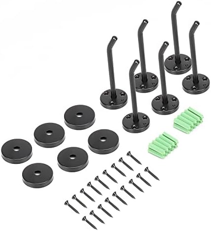 NearMoon Coat Hooks 6 Pack Matte Black 4 Inch Heavy Duty
