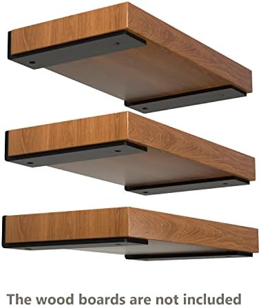 12-Pack 10 Inch Floating Shelf Brackets Black Steel