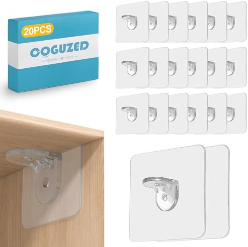CoguZed 20 Pcs Adhesive Shelf Brackets