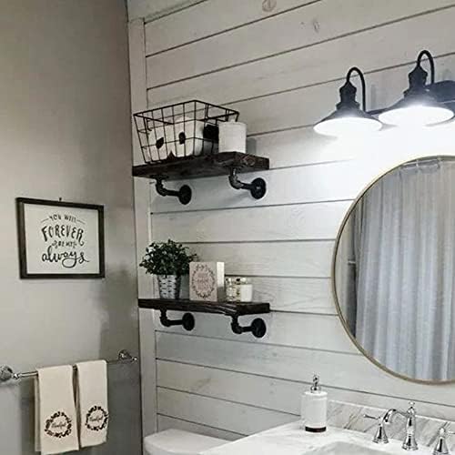 Janyang Industrial Pipe Shelf Brackets 6 Pack Black 8-14 Inch