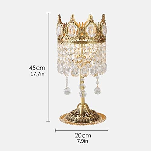Elegant Copper Crystal Table Lamp with LED Light
