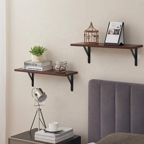8 Pack L12 x H8 Black Heavy Duty Shelf Brackets with Screws