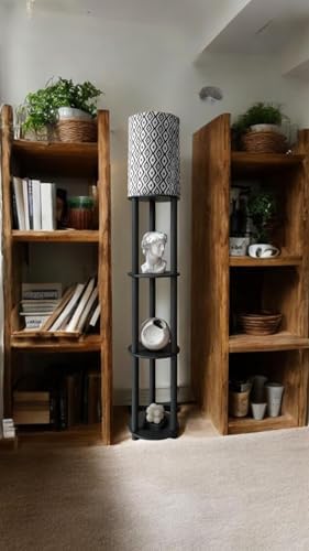 Modern Floor Lamp with Shelves for Living Room and Bedroom