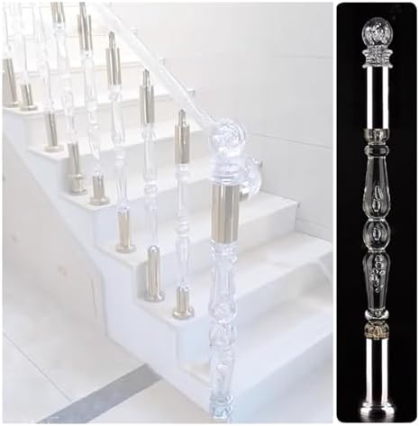 Round Newel Post Crystal Cap Finial with Metal Base