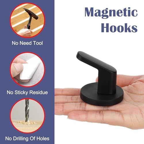 6 Pcs L-Shaped Magnetic Wreath Hook for Metal Doors