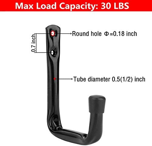 Garage Storage Hooks Heavy Duty J Hangers Black Pack of 10