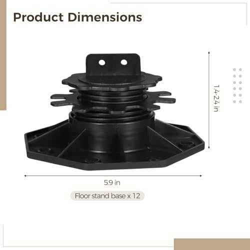 12 PCS Adjustable Plastic Pedestal Paver Support for Stone