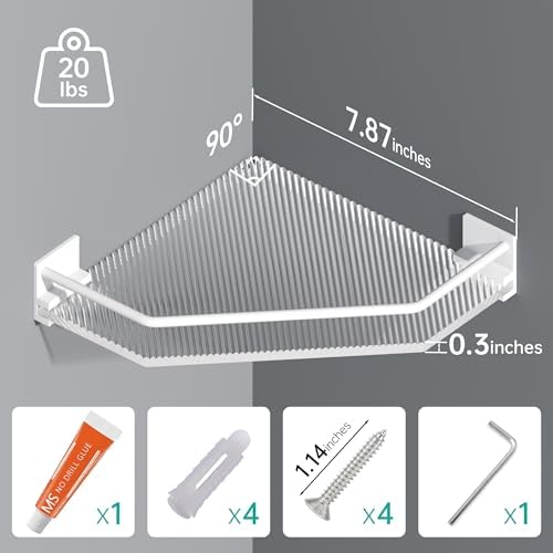 2 Tier Acrylic Corner Shelf Organizer - White