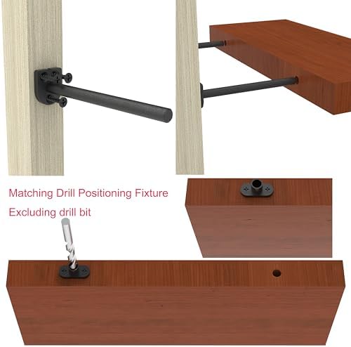Floating Shelf Bracket 14 Inch Thick 6 Pack Black