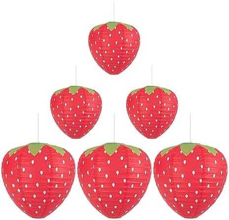 Cute Strawberry Paper Lanterns Set of 6PCS