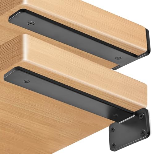 12 Pack 10 Inch Black L Shelf Brackets