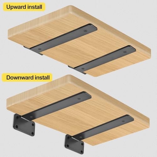 12 Pack 10 Inch Black L Shelf Brackets