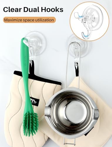 AENTGIU Suction Cup Hooks 5 Pack Bathroom Mounts