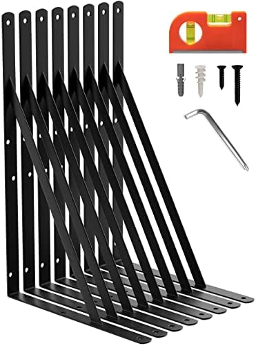 LEOPO 14 Inch Heavy Duty Shelf Brackets 8 Pack