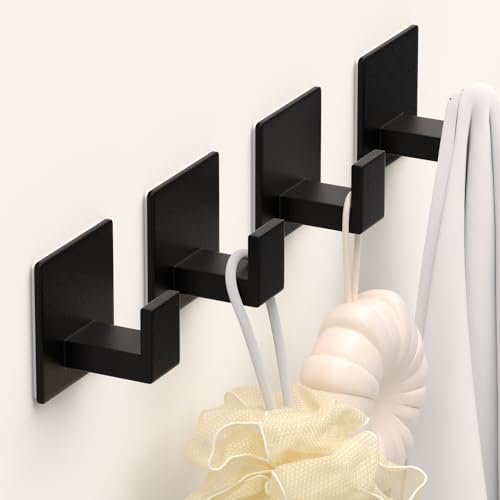 VINHOLD Adhesive Shower Hooks 2 Pack Black