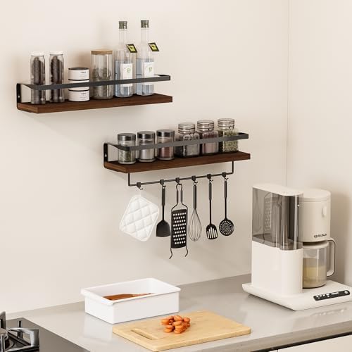 Bathroom Shelves with Towel Bar Set of 2