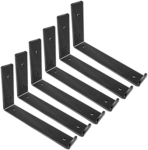 Qualward 55 x 4 Inch Heavy Duty Floating Shelf Bracket Set 6 Pack