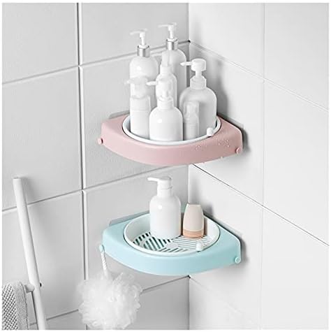 Bathroom Shower Corner Shelf 360 Rotating Storage Organizer Pink