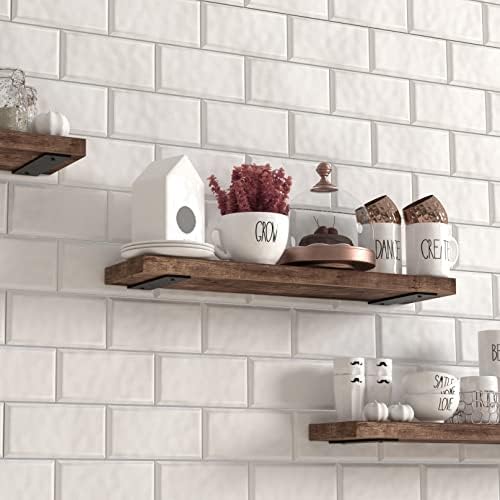12-Pack 10 Inch Floating Shelf Brackets Black Steel