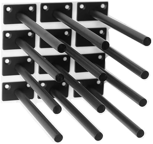 12 Pcs 8 Black Steel Floating Shelf Brackets
