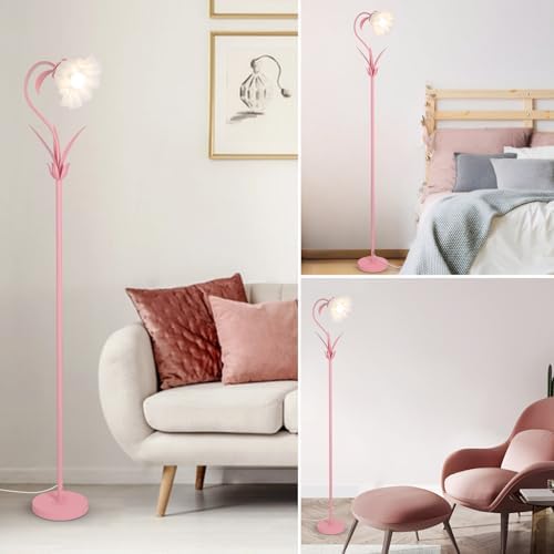 HMVPL Pink Flower Floor Lamp for Living Room and Bedroom