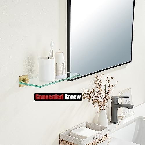 JQK Floating Tempered Glass Shower Shelf 2 Pack