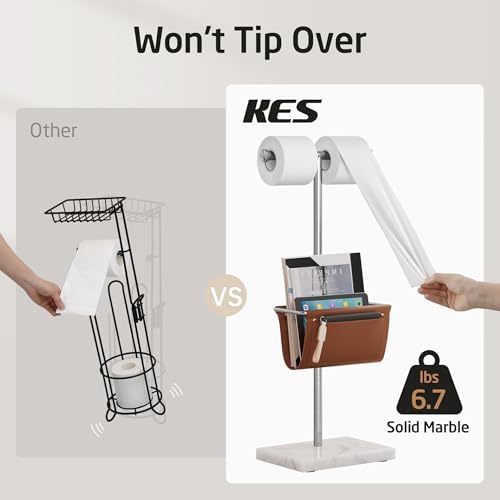 KES Toilet Paper Holder with Magazine Rack and Double Roll Support