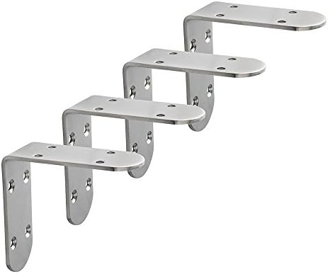 Alise 4Pcs Stainless Steel L Brackets for Shelves