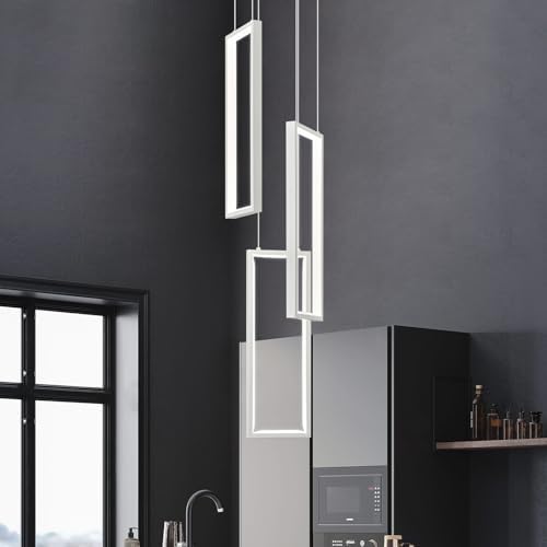 Modern White 40W LED Pendant Light with 3 Rings