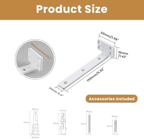 4 Pack Floating Shelf Brackets 6 Inch Industrial Heavy Duty L Brackets