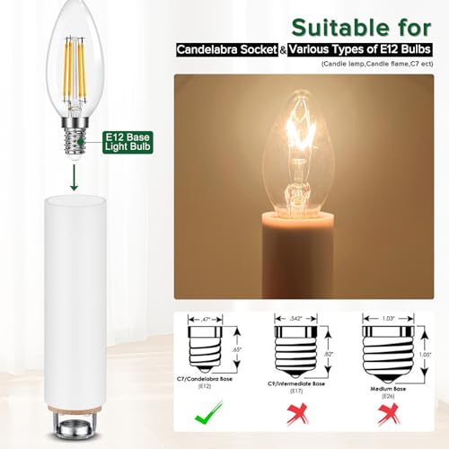 3 Inch White Plastic Candle Covers Set of 6