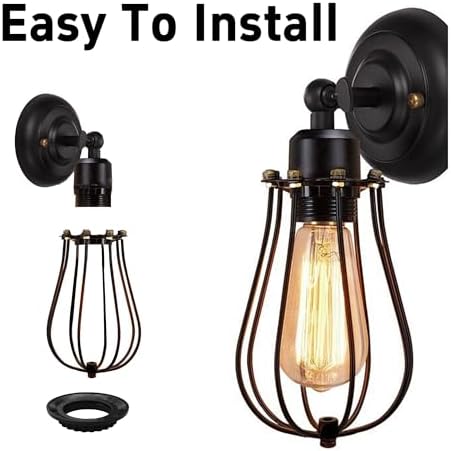 4Pcs E26 Lamp Shade Rings Black Socket Collar Reducer