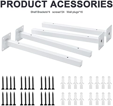 White Shelf Brackets 14 Inch Set of 4