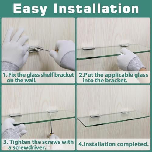 Alise Glass Shelf Brackets 2Pcs Adjustable Clamps