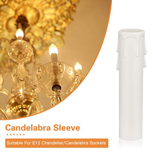 Helunsi 4 Inch Chandelier Candle Sleeves 12 Pack