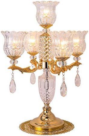 Elegant LED Desk Lamp with Crystal Shade and Pendant